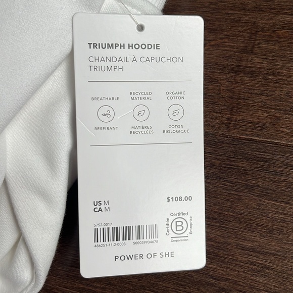 Athleta Triumph Hoodie Size medium NWT - Picture 4 of 5